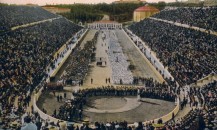 1906, not recog. by IOC-The delegations of the nationsgathered in the Pan-Athenian stadium.